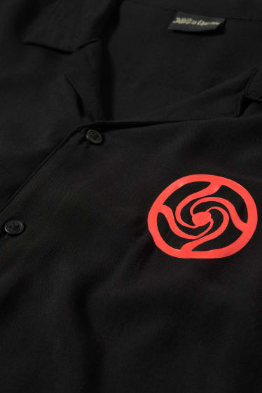 Heren - Overhemd - regular fit - reverskraag - Jujutsu Kaisen - zwart