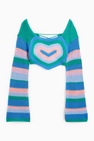 Damen - Crop Pullover - grün