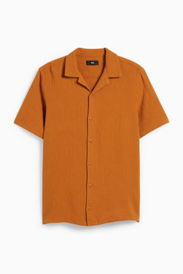 Uomo - Camicia - regular fit - revers - giallo senape