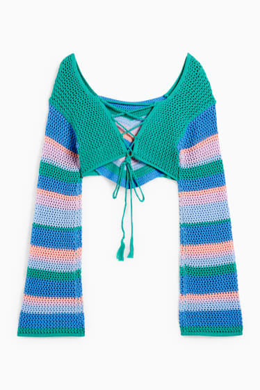 Damen - Crop Pullover - grün