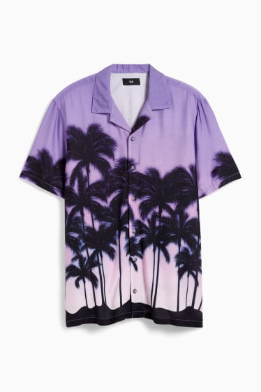 Hommes - Chemise - regular fit - col à revers - violet clair