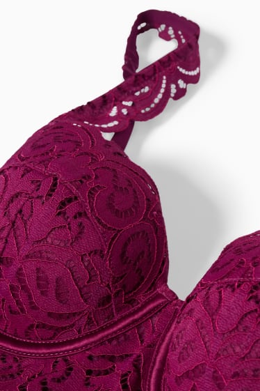 Women - Underwire bra - BALCONETTE - padded - purple