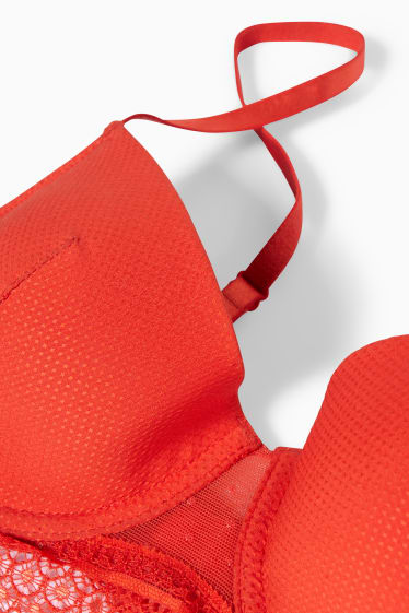 Damen - BH mit Bügel - DEMI - wattiert - dunkelorange