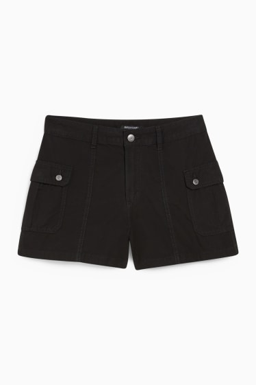 Teens & young adults - CLOCKHOUSE - cargo shorts - low-rise waist - black
