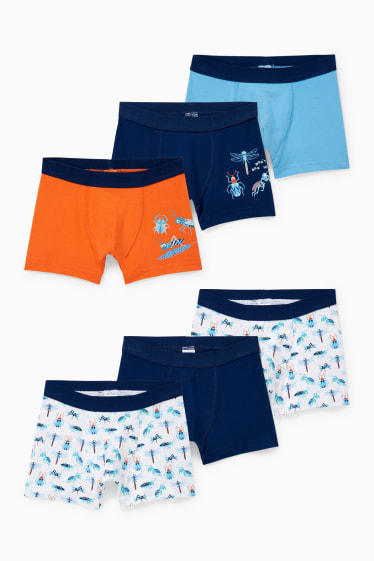 Enfants garçons - Lot de 6 - caleçons - orange foncé