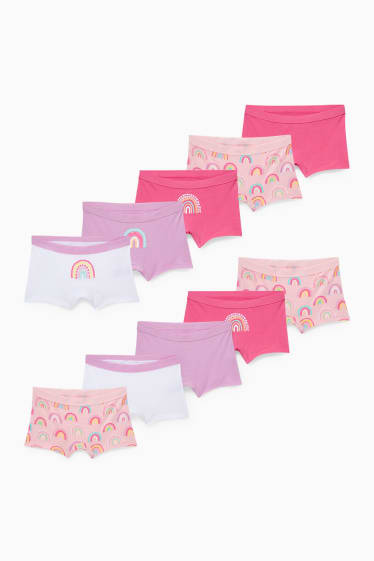 Dětské - Multipack 10 ks - boxerky - růžová/růžová