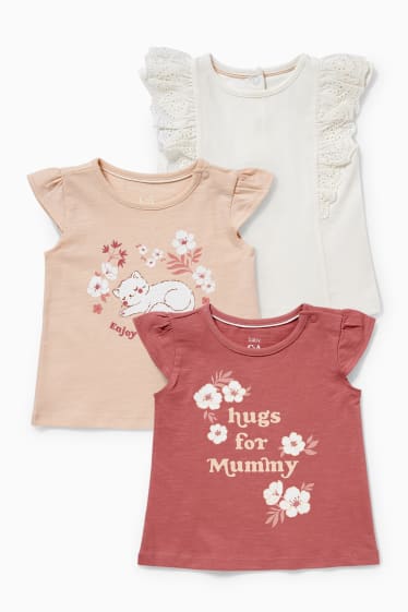 Bébés filles - Lot de 3 - T-shirts bébé - rose