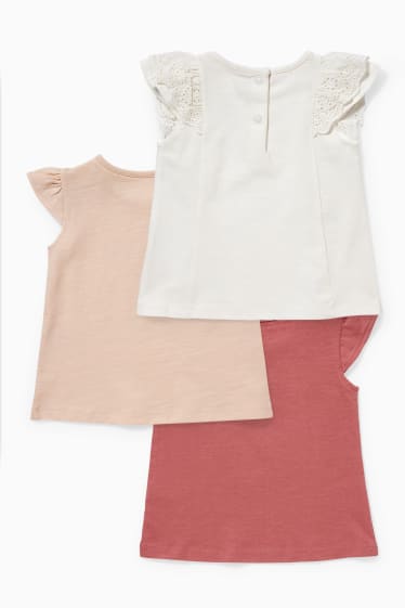 Neonati - Confezione da 3 - maglia a maniche corte per neonate - rosa