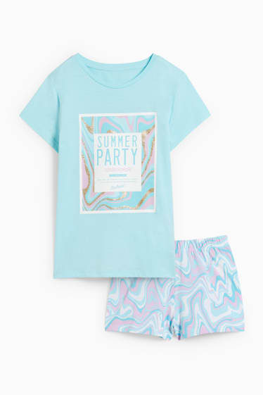 Dzieci - Letnia piżama - 2 części - jasnoturkusowy