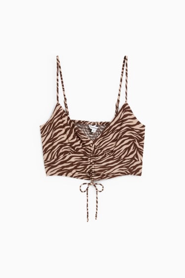 Damen - Crop Top - braun