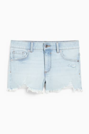 Jóvenes - CLOCKHOUSE - shorts vaqueros - low waist - vaqueros - azul claro