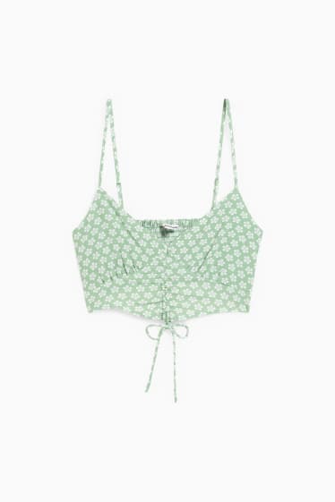 Ragazzi e giovani - CLOCKHOUSE - crop top - a fiori - verde