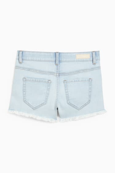 Tieners & jongvolwassenen - CLOCKHOUSE - korte spijkerbroek - low waist - jeanslichtblauw