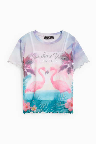 Bambine - Set - t-shirt e top - 2 pezzi - bianco