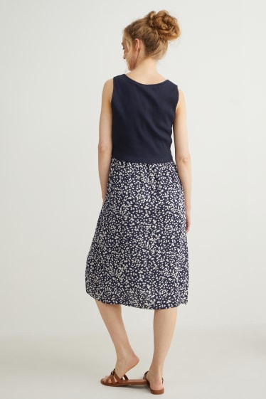 Damen - Still-Kleid - 2-in-1-Look - dunkelblau