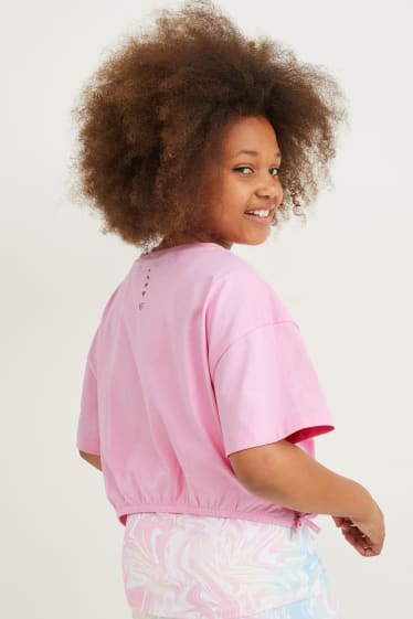 Children - Set - short sleeve T-shirt and top - 2 piece - rose