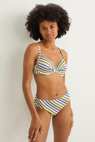 Damen - Bikini-Hose - LYCRA® XTRA LIFE™ - gestreift - grün