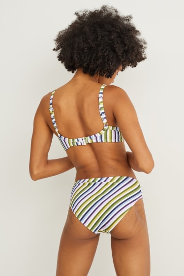 Women - Bikini bottoms - LYCRA® XTRA LIFE™ - striped - green