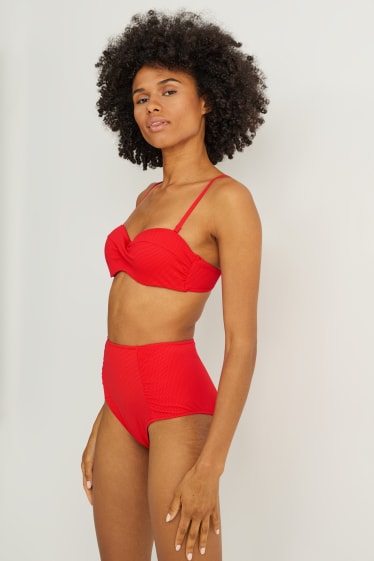 Femei - Chiloți bikini - talie înaltă - LYCRA® XTRA LIFE™ - roșu