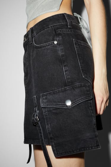 Damen - CLOCKHOUSE - Jeans-Cargo-Rock - schwarz