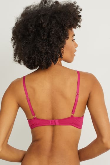 Femmes - Lot de 2 - soutiens-gorge à armature - DEMI - ampliformes - LYCRA® - rose