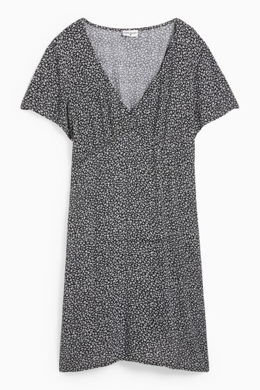 Femmes - CLOCKHOUSE - robe de coupe évasée - à fleurs - noir / blanc