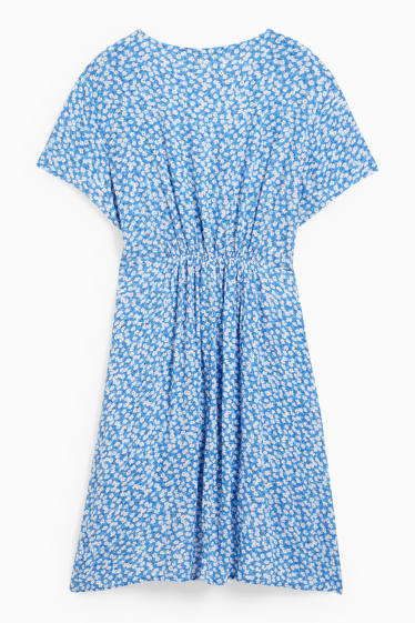Femmes - CLOCKHOUSE - robe de coupe évasée - à fleurs - bleu / blanc