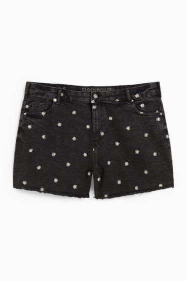 Mujer - CLOCKHOUSE - shorts vaqueros - high waist - vaqueros - gris oscuro