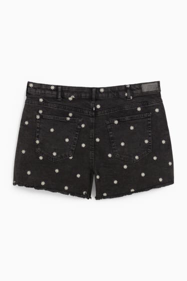 Dona - Texans curts - high waist - texà gris fosc