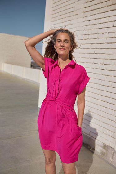 Femmes - Robe-chemisier - rose