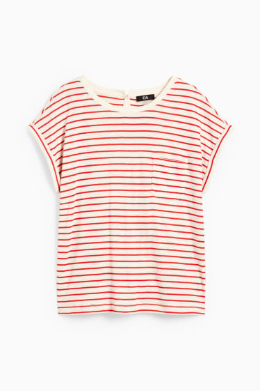 Donna - T-shirt - a righe - rosso