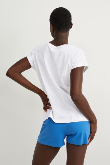 Damen - Shorty-Pyjama - hellgrau-melange