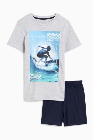 Children Boys - Short pyjamas - 2 piece - light gray-melange