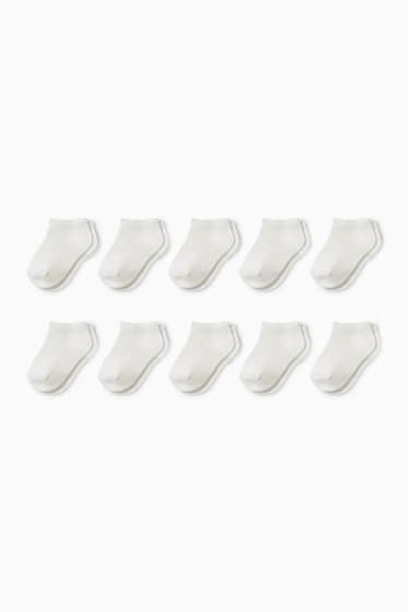 Unisex - Multipack 10 perechi - șosete sub gleznă bebeluși - alb-crem