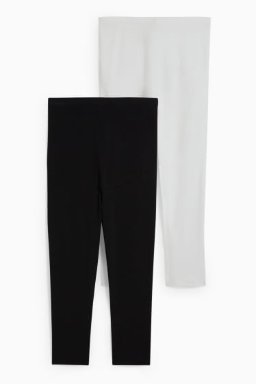 Damen - Multipack 2er - Umstands-Leggings - schwarz