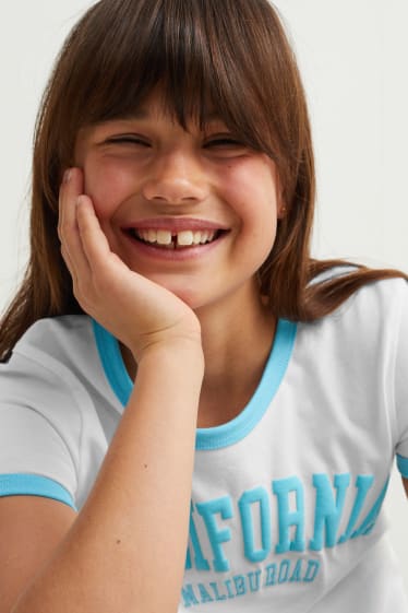 Kinder Mädchen - Kurzarmshirt - weiß