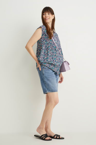 Women - Maternity jeans - denim bermuda shorts - denim-light blue