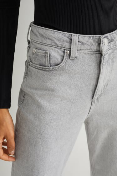 Kobiety - Straight jeans - wysoki stan - LYCRA® - dżins-jasnoszary
