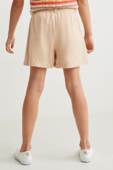 Nena - Pantalons curts - mescla de lli - beix