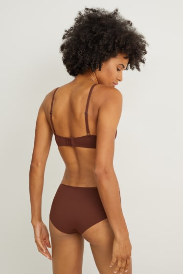 Dona - Paquet de 3 - calces hipster - LYCRA® - marró fosc