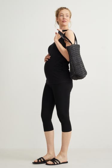 Damen - Multipack 2er - Umstands-Leggings - schwarz