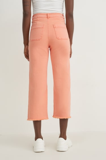 Mujer - Wide leg jeans - high waist - coral