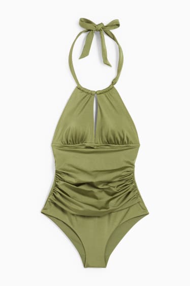 Dámské - Jednodílné dámské plavky - s vycpávkami - LYCRA® XTRA LIFE™ - zelená