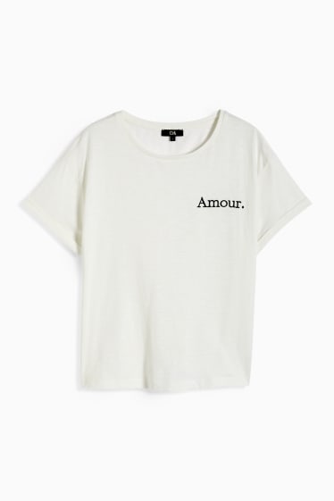 Femmes - T-shirt - blanc crème