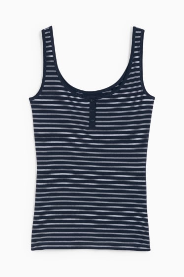 Dames - Basic top - gestreept - donkerblauw