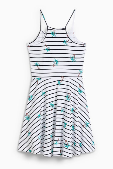 Enfants filles - Robe - à rayures - blanc