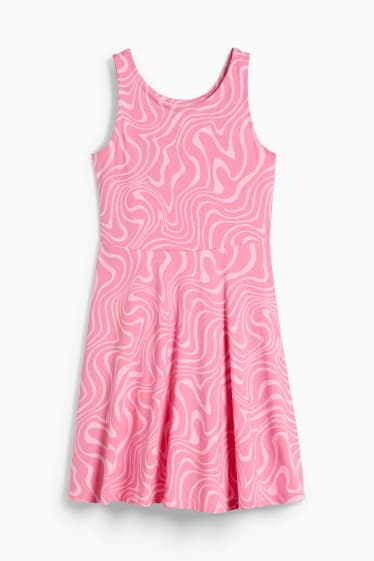 Niños - Vestido - estampado - fucsia