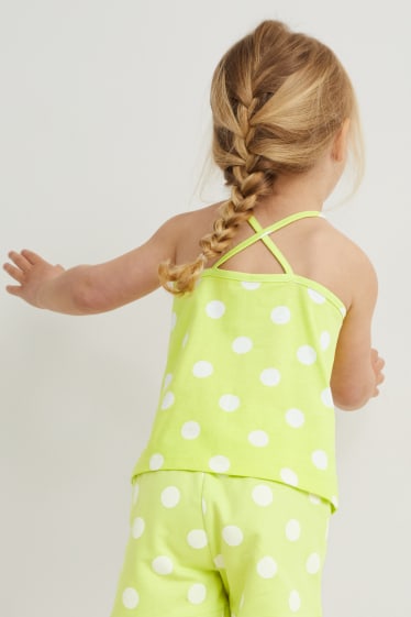 Bambine - Minnie - top - a pois - verde chiaro
