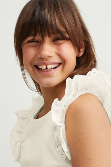 Kinder Mädchen - Kurzarmshirt - cremeweiß