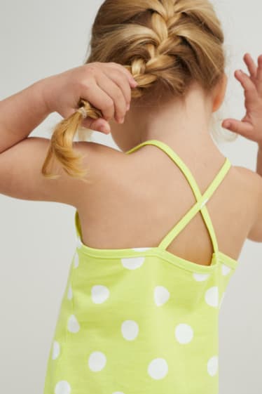 Bambine - Minnie - top - a pois - verde chiaro
